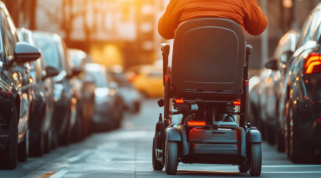 Drinking and using a motorized wheelchair