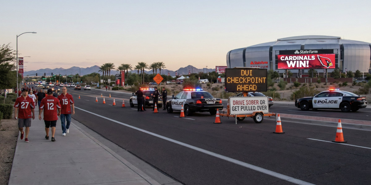 DUI checkpoint at arizona cardinals.